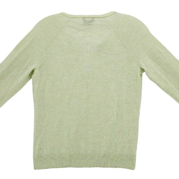 EILEEN FISHER 100% Merino Wool Cardigan Rhinestone Buttons Lightweight Petite S - Picture 3 of 10